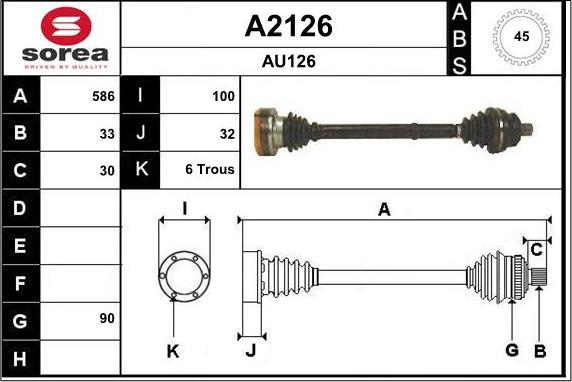 SNRA A2126 - Приводной вал avtokuzovplus.com.ua