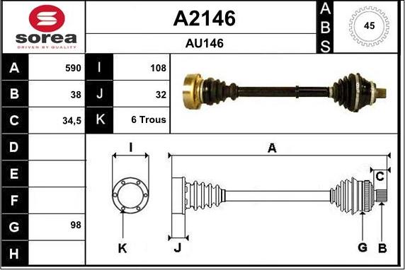 SNRA A2146 - Приводний вал autocars.com.ua