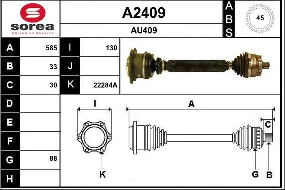 SNRA A2409 - Приводний вал autocars.com.ua