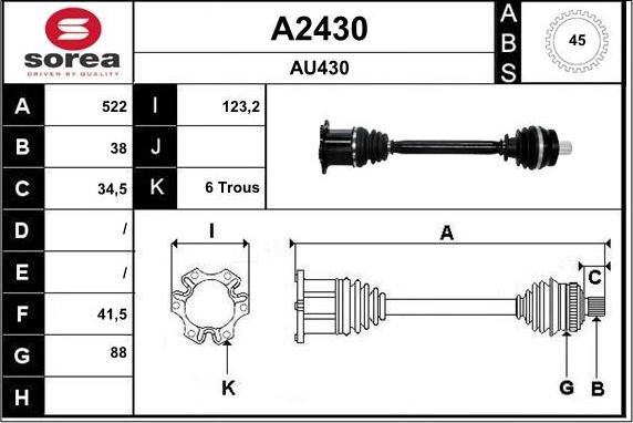 SNRA A2430 - Приводной вал autodnr.net