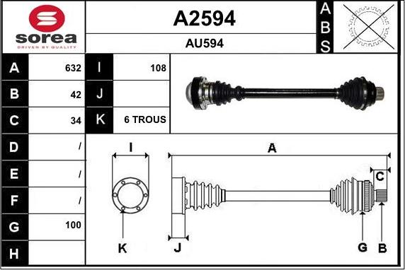 SNRA A2594 - Приводний вал autocars.com.ua