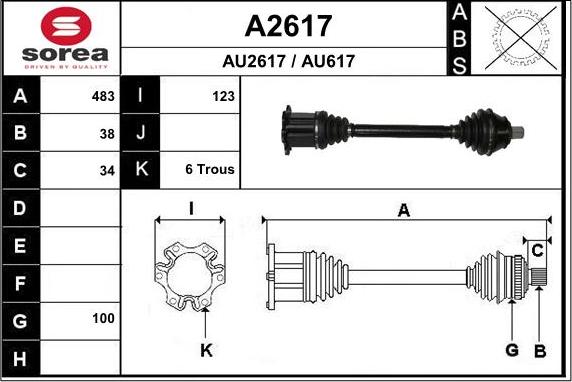 SNRA A2617 - Приводной вал avtokuzovplus.com.ua