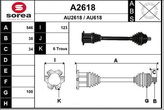 SNRA A2618 - Приводний вал autocars.com.ua