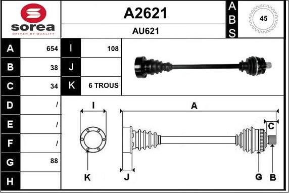 SNRA A2621 - Приводной вал avtokuzovplus.com.ua