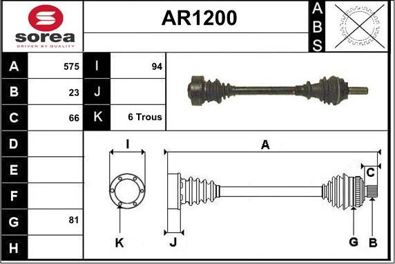 SNRA AR1200 - Приводний вал autocars.com.ua