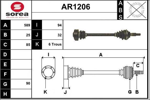 SNRA AR1206 - Приводной вал autodnr.net