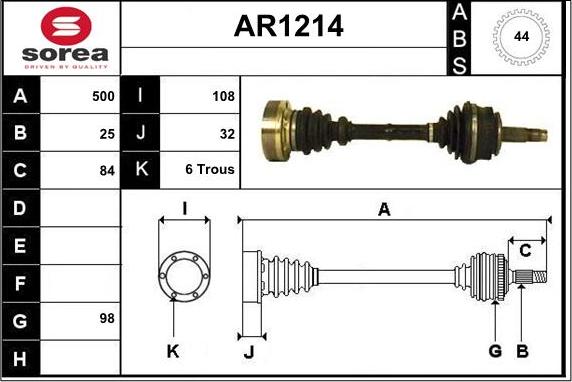 SNRA AR1214 - Приводний вал autocars.com.ua