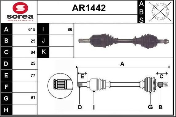 SNRA AR1442 - Приводной вал autodnr.net