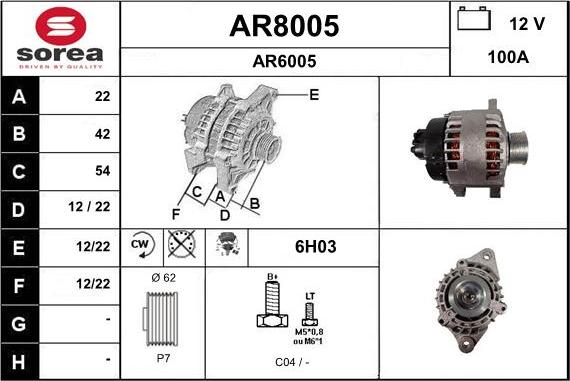 SNRA AR8005 - Генератор autocars.com.ua