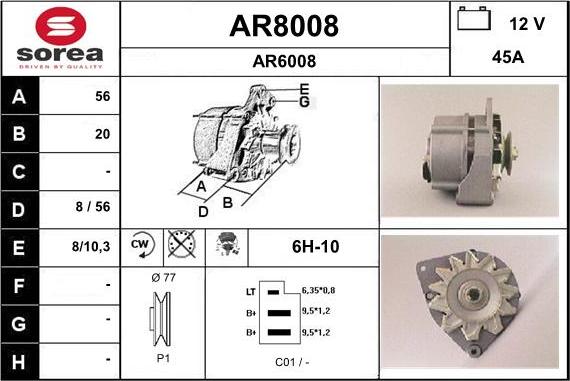 SNRA AR8008 - Генератор autocars.com.ua