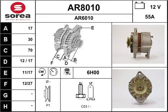 SNRA AR8010 - Генератор autocars.com.ua