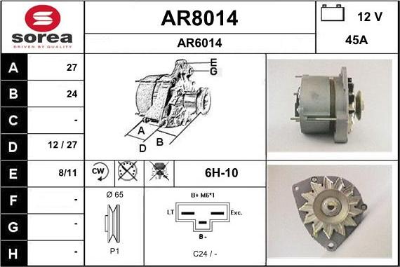 SNRA AR8014 - Генератор avtokuzovplus.com.ua