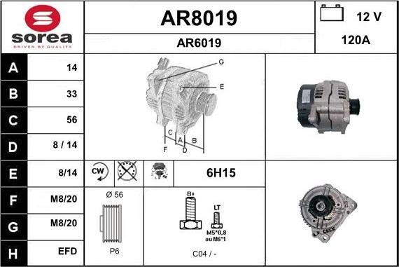 SNRA AR8019 - Генератор autocars.com.ua