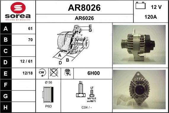 SNRA AR8026 - Генератор autocars.com.ua