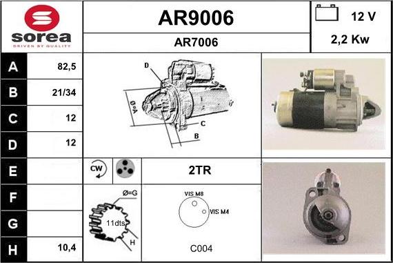 SNRA AR9006 - Стартер autodnr.net