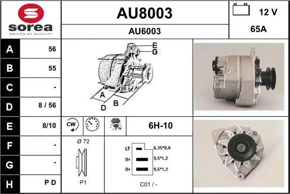 SNRA AU8003 - Генератор autocars.com.ua