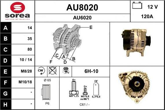 SNRA AU8020 - Генератор avtokuzovplus.com.ua