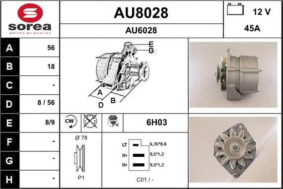 SNRA AU8028 - Генератор avtokuzovplus.com.ua