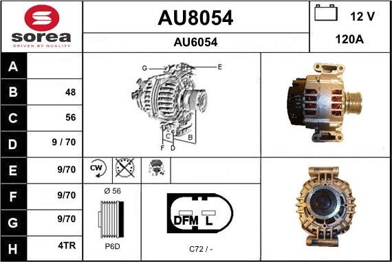 SNRA AU8054 - Генератор autocars.com.ua