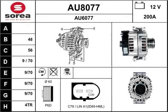 SNRA AU8077 - Генератор autocars.com.ua