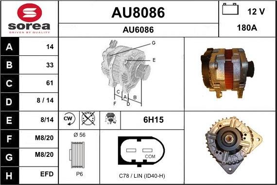 SNRA AU8086 - Генератор autocars.com.ua