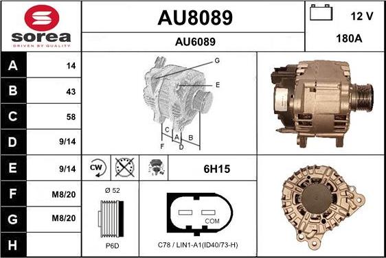 SNRA AU8089 - Генератор autocars.com.ua