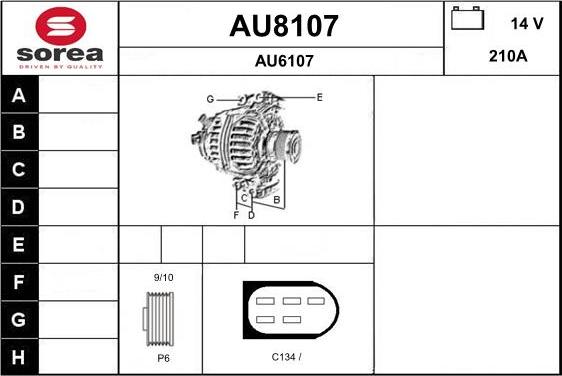 SNRA AU8107 - Генератор autocars.com.ua