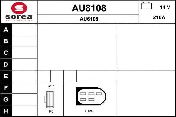 SNRA AU8108 - Генератор autocars.com.ua