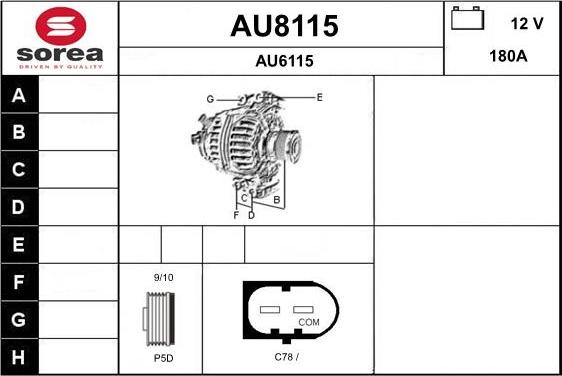 SNRA AU8115 - Генератор autocars.com.ua