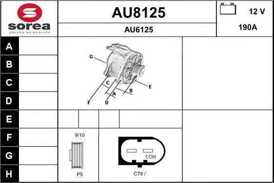 SNRA AU8125 - Генератор autocars.com.ua