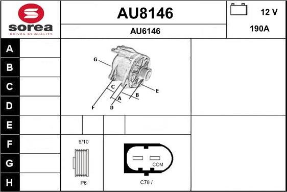 SNRA AU8146 - Генератор autocars.com.ua