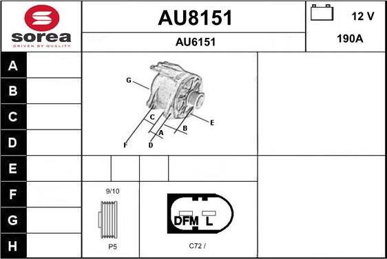 SNRA AU8151 - Генератор autocars.com.ua