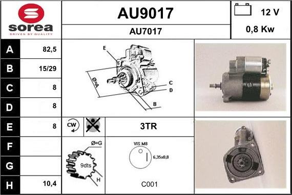 SNRA AU9017 - Стартер avtokuzovplus.com.ua