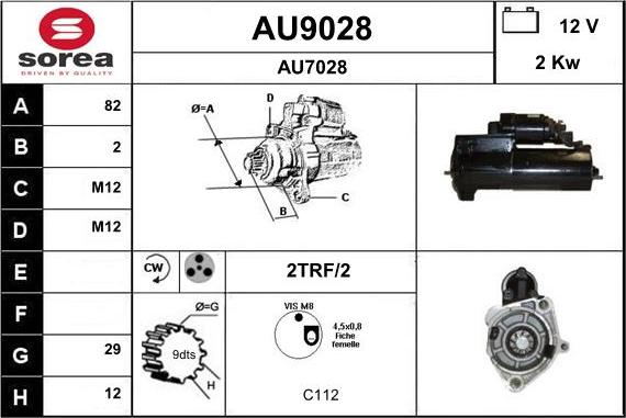 SNRA AU9028 - Стартер autocars.com.ua