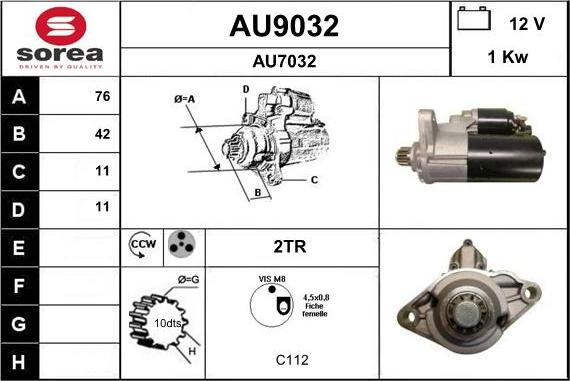 SNRA AU9032 - Стартер avtokuzovplus.com.ua