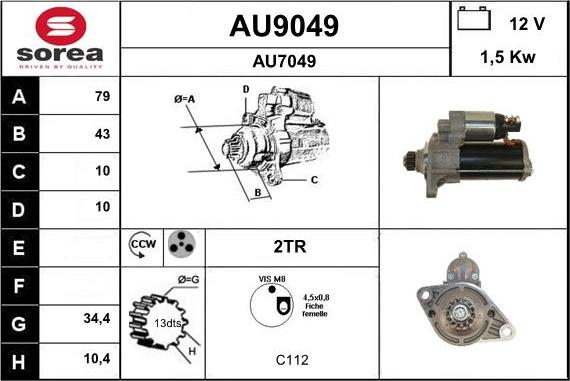 SNRA AU9049 - Стартер avtokuzovplus.com.ua