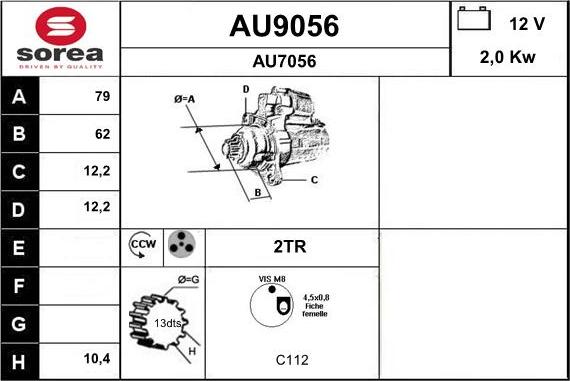 SNRA AU9056 - Стартер autocars.com.ua