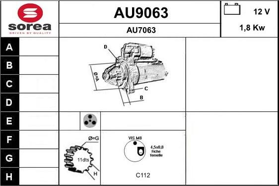 SNRA AU9063 - Стартер autocars.com.ua