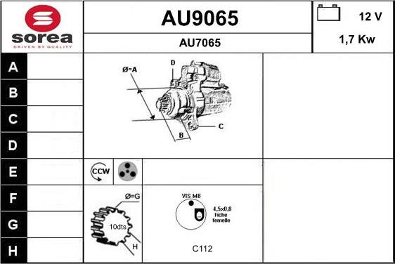 SNRA AU9065 - Стартер autodnr.net