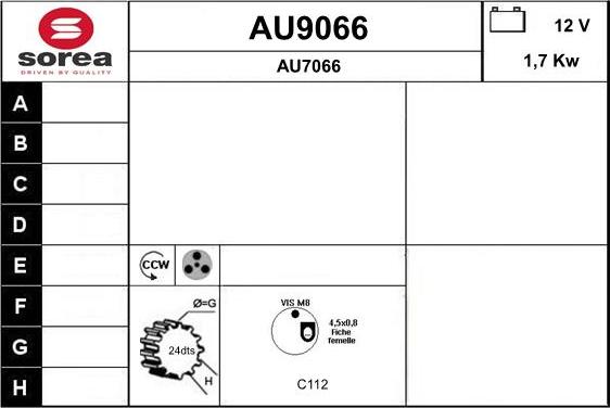 SNRA AU9066 - Стартер autocars.com.ua