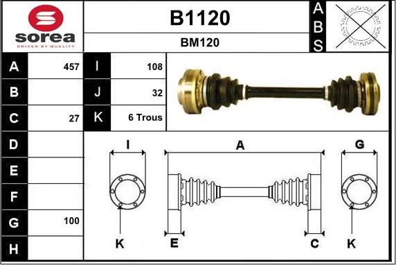 SNRA B1120 - Приводний вал autocars.com.ua