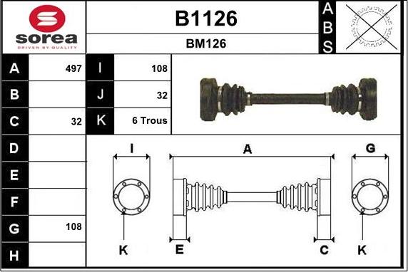SNRA B1126 - Приводний вал autocars.com.ua