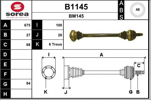 SNRA B1145 - Приводной вал avtokuzovplus.com.ua