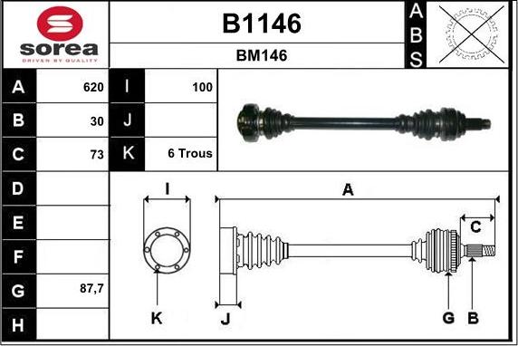 SNRA B1146 - Приводной вал avtokuzovplus.com.ua