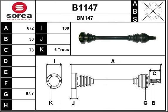 SNRA B1147 - Приводной вал avtokuzovplus.com.ua