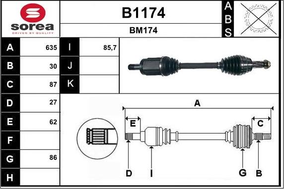 SNRA B1174 - Приводной вал avtokuzovplus.com.ua