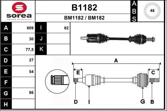 SNRA B1182 - Приводний вал autocars.com.ua