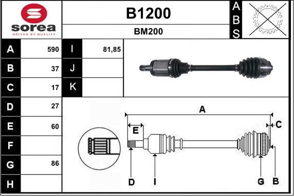 SNRA B1200 - Приводной вал avtokuzovplus.com.ua