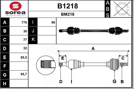 SNRA B1218 - Приводний вал autocars.com.ua