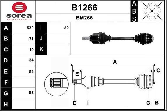 SNRA B1266 - Приводний вал autocars.com.ua